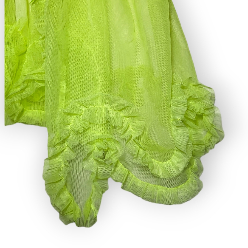 Victoria's Secret Babydoll Neon Green and Pink Ruffle Lace 36C - Picture 3 of 6